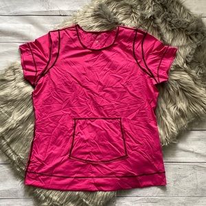 Athleta Rash Guard Pink with Brown Stitching Woman’s Size L